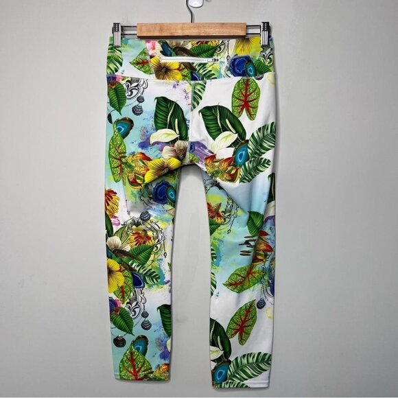 Athleta Womens Size XXS Tropical Sonar Capri Legging Running Floral Bright Pant - Picture 3 of 10